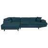 Image de Canapé dangle gauche convertible RIO Scandinave avec coffre en tissu - Bleu Pieds noir - L271 x P192 x H70cm - LOUNGITUDE