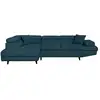 Image de Canapé d'angle gauche convertible rio scandinave avec coffre en tissu - bleu, pieds noir