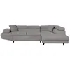 Image de Canapé dangle droit convertible RIO Scandinave avec coffre en tissu - Gris clair Pieds noir - L271 x P192 x H70cm - LOUNGITUDE