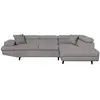 Image de Canapé d'angle droit convertible rio scandinave avec coffre en tissu - gris clair, pieds noir