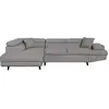 Image de Canapé d'angle gauche convertible rio scandinave avec coffre en tissu - gris clair, pieds noir