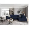 Image de Canapé dangle droit 4 places INDIA convertible 2 coffres en tissu - Bleu foncé - L304 x 212 x 86cm - LOUNGITUDE