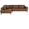 Image de Canapé dangle gauche INDIA 4 places convertible 2 coffres en tissu marron industriel - Marron - L304 x 212 x 86cm - LOUNGITUDE