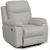 Image de Fauteuil de relaxation électrique BONA en tissu imitation cuir - Gris clair - L97 x 90 x 100cm - LOUNGITUDE