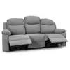 Image de Canapé de relaxation électrique 3 places en tissu BONA - Gris clair - L211 x 90 x 100cm - LOUNGITUDE