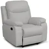 Image de Fauteuil de relaxation manuel BONA en tissu imitation cuir - Gris clair - L97 x 90 x 100cm - LOUNGITUDE