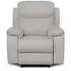 Image de Fauteuil de relaxation manuel bona en tissu imitation cuir - gris clair