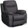 Image de Fauteuil de relaxation manuel BONA en tissu imitation cuir - Gris foncé - L97 x 90 x 100cm - LOUNGITUDE