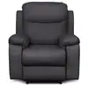 Image de Fauteuil de relaxation manuel bona en tissu imitation cuir - gris foncé