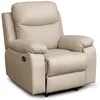 Image de Fauteuil de relaxation manuel BONA en tissu imitation cuir - Beige - L97 x 90 x 100cm - LOUNGITUDE