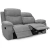 Image de Canapé de relaxation manuel 2 places en tissu BONA - Gris clair - L154 x 90 x 100cm - LOUNGITUDE
