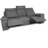 Image de Canapé de relaxation électrique 3 places en tissu HOUDA - Gris clair - L235 x 93 x 105cm - LOUNGITUDE