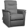 Image de Fauteuil de relaxation ANABEL électrique et releveur en tissu gris - L79 x 94 x 102cm - LOUNGITUDE