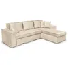 Image de Canapé dangle 4 places CAELIA Réversible et convertible avec coffre en velours - Beige - L250 x P180 x H79cm - LOUNGITUDE