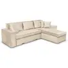 Image de Canapé d'angle caelia réversible et convertible avec coffre en velours côtelé - beige
