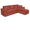 Image de Canapé dangle 4 places CAELIA Réversible et convertible avec coffre en velours - Rouge brique - L250 x P180 x H79cm - LOUNGITUDE