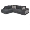 Image de Canapé dangle droit TAMIA convertible avec coffre et 2 poufs en tissu - Gris/gris foncé - L288 x P224 x H87cm - LOUNGITUDE
