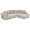 Image de Canapé d'angle tamia convertible avec coffre et 2 poufs en tissu - beige, angle droit