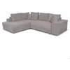 Image de Canapé dangle gauche TAMIA convertible avec coffre et 2 poufs en tissu - Gris clair - L288 x P224 x H87cm - LOUNGITUDE