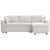 Image de Canapé dangle 3 places MARIA réversible convertible en tissu bouclette - Blanc - L227 x P146 x H81cm - LOUNGITUDE