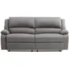 Image de Canapé relax manuel 3 places avec 2 assises XXL LEO en microfibre - Gris - L193 x P93 x H96cm - LOUNGITUDE