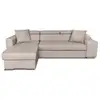 Image de Canapé d'angle elona convertible en tissu - beige - angle gauche