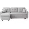 Image de Marius - canapé d'angle convertible réversible en tissu - gris clair