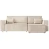 Image de Canapé dangle 3 places convertible réversible CLARISSE avec coffre en velours côtelé - Beige - L269 x P159 x H89cm - LOUNGITUDE