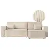 Image de Clarisse - canapé d'angle convertible réversible avec coffre en velours côtelé - beige