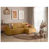 Image de Canapé dangle 3 places convertible réversible CLARISSE avec coffre en velours côtelé - Jaune - L269 x P159 x H89cm - LOUNGITUDE
