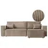 Image de Clarisse - canapé d'angle convertible réversible avec coffre en velours côtelé - taupe