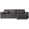 Image de Canapé dangle 3 places convertible réversible CLARISSE avec coffre en velours côtelé- Gris foncé - L269 x P159 x H89cm - LOUNGITUDE