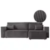 Image de Clarisse - canapé d'angle convertible réversible avec coffre en velours côtelé - gris foncé