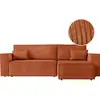 Image de Clarisse - canapé d'angle convertible réversible avec coffre en velours côtelé - terracotta