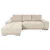 Image de Canapé dangle gauche 4 places convertible CASSANDRA avec coffre en tissu - Beige - L270 x P181 x H89cm - LOUNGITUDE