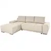 Image de Cassandra - canapé d'angle convertible avec coffre en tissu - beige - angle gauche