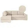 Image de Aden - canapé d'angle convertible avec coffre en velours côtelé - beige - angle gauche