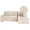 Image de Aden - canapé d'angle convertible avec coffre en velours côtelé - beige - angle droit