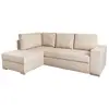 Image de Aden - canapé d'angle convertible avec coffre en tissu - beige - angle gauche