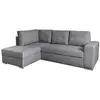 Image de Aden - canapé d'angle convertible avec coffre en tissu - gris - angle gauche
