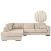 Image de Belami - canapé d'angle xxl 6 places en velours côtelé - beige - angle gauche