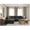 Image de Canapé dangle gauche BELAMI XXL 6 places en velours côtelé - Gris foncé - L303 x P228 x H86cm - LOUNGITUDE