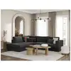 Image de Belami - canapé d'angle xxl 6 places en velours côtelé - gris foncé - angle gauche