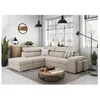 Image de Canapé dangle gauche 3 places SOAN convertible en tissu - Beige - L262 x P220 x H76cm - LOUNGITUDE