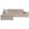 Image de Canapé d'angle soan convertible en tissu - beige - angle gauche