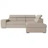 Image de Canapé d'angle soan convertible en tissu - beige - angle droit