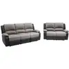 Image de Relaxxo - ensemble de canapés relaxation manuel 3 et 2 places microfibre grise simili noir leo