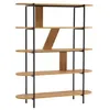 Image de Etagère BRODIE avec finition chêne et pieds métal noirs - 120x35cm - Bois