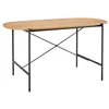 Image de Table à manger BRODIE avec finition chêne et pieds métal noirs - 160x90 cm - Bois