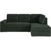 Image de Canapé dangle droit 3 places convertible ADEN avec coffre en velours côtelé - Vert foncé - L246 x P174 x H96cm - LOUNGITUDE